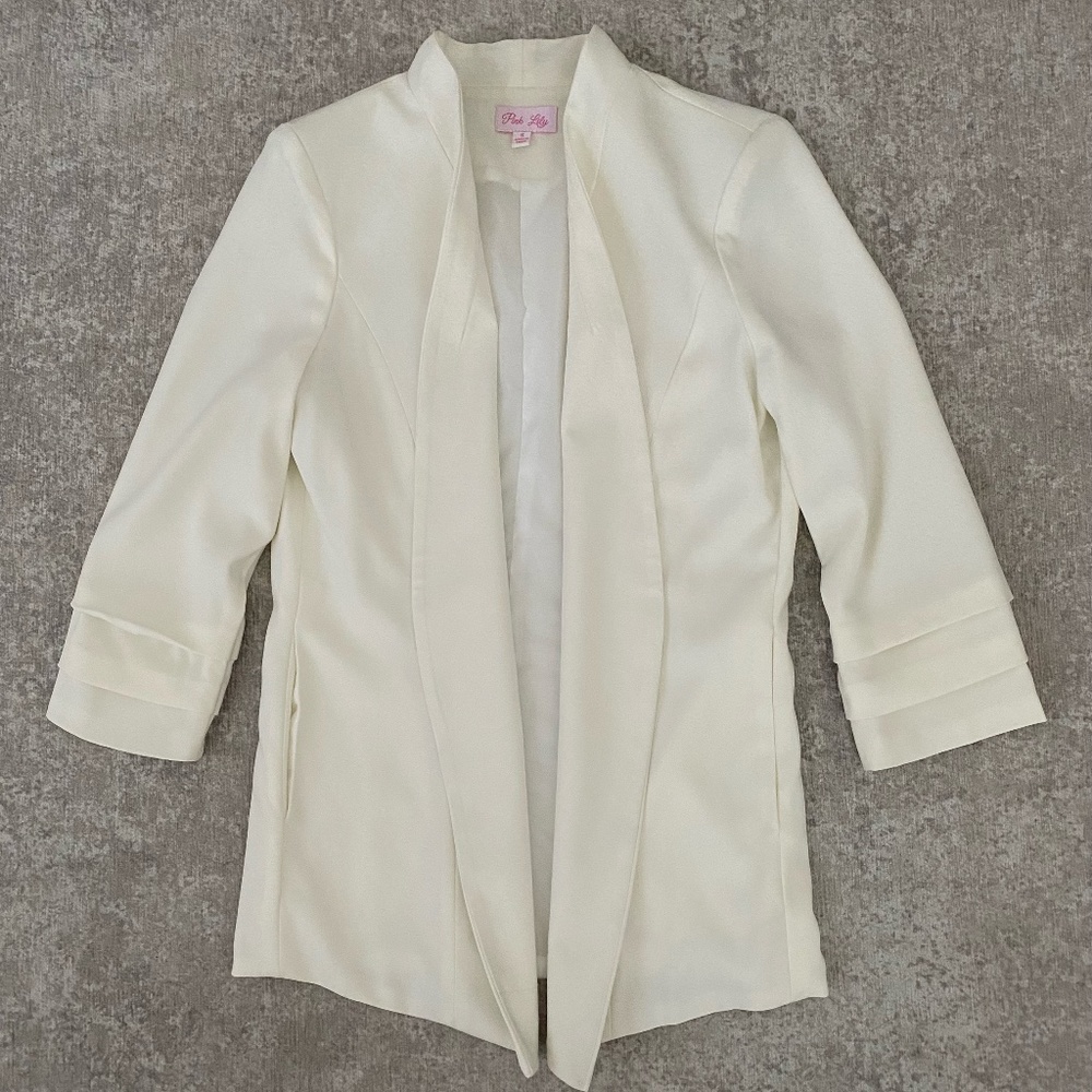 Pink Lily White Blazer (S)